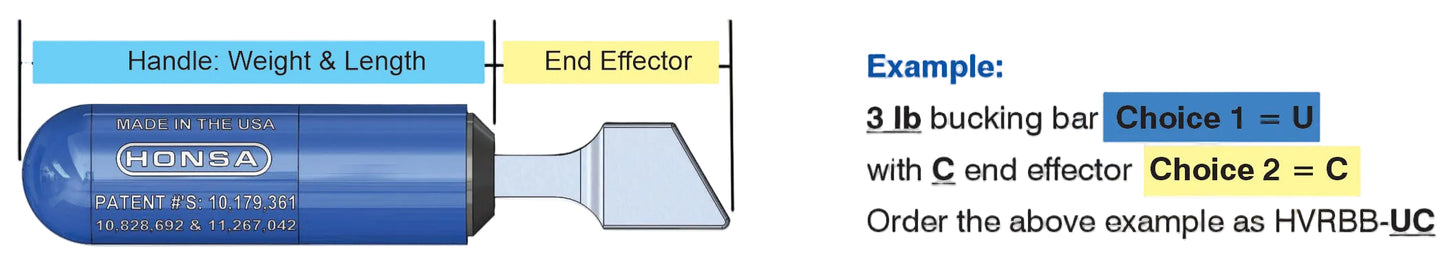 Modular Bucking Bar Custom Choices**Contact sales@honsatools.com for Pricing**